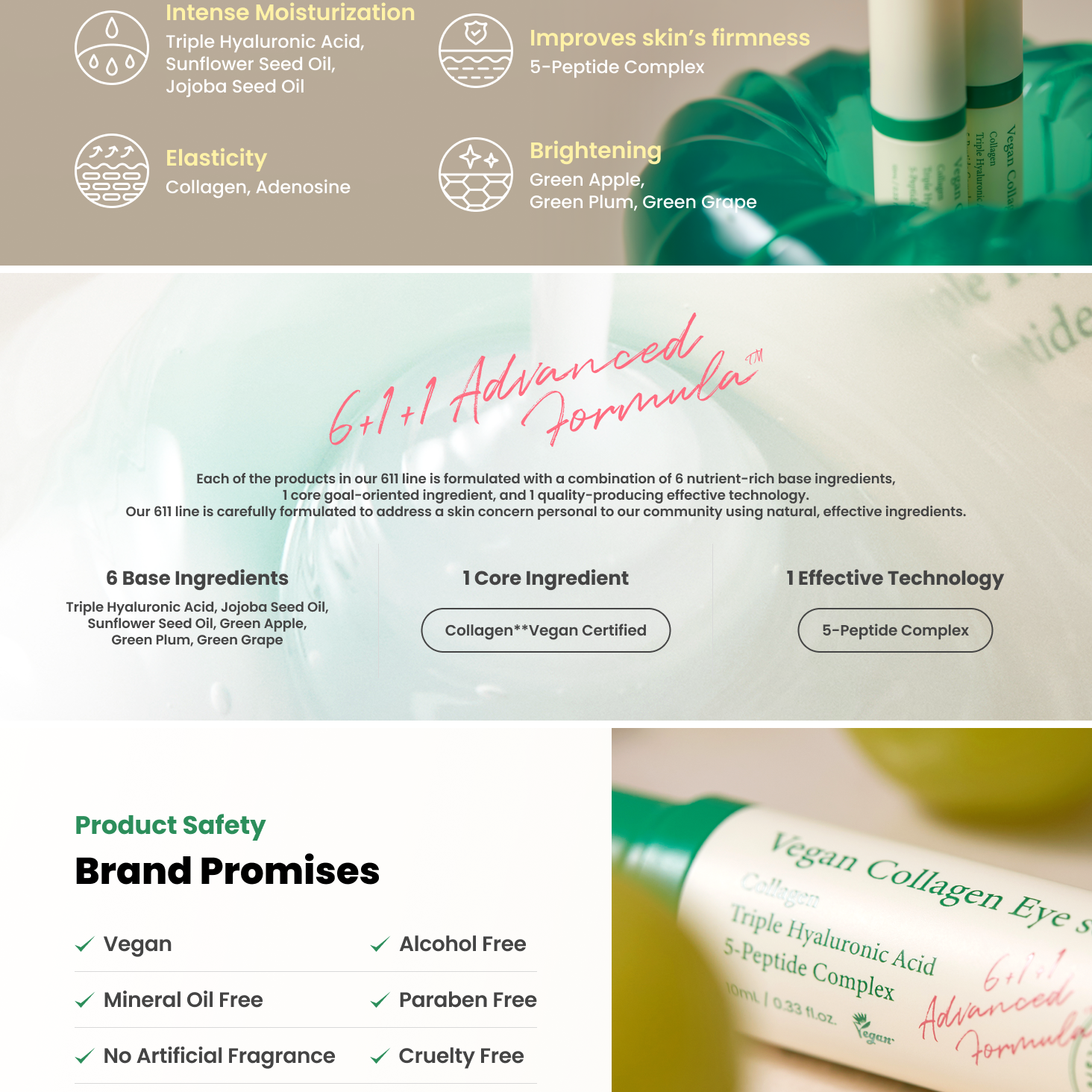 Vegan Collagen Eye Serum – Target Wrinkles, Puffiness &amp; Dark Circles