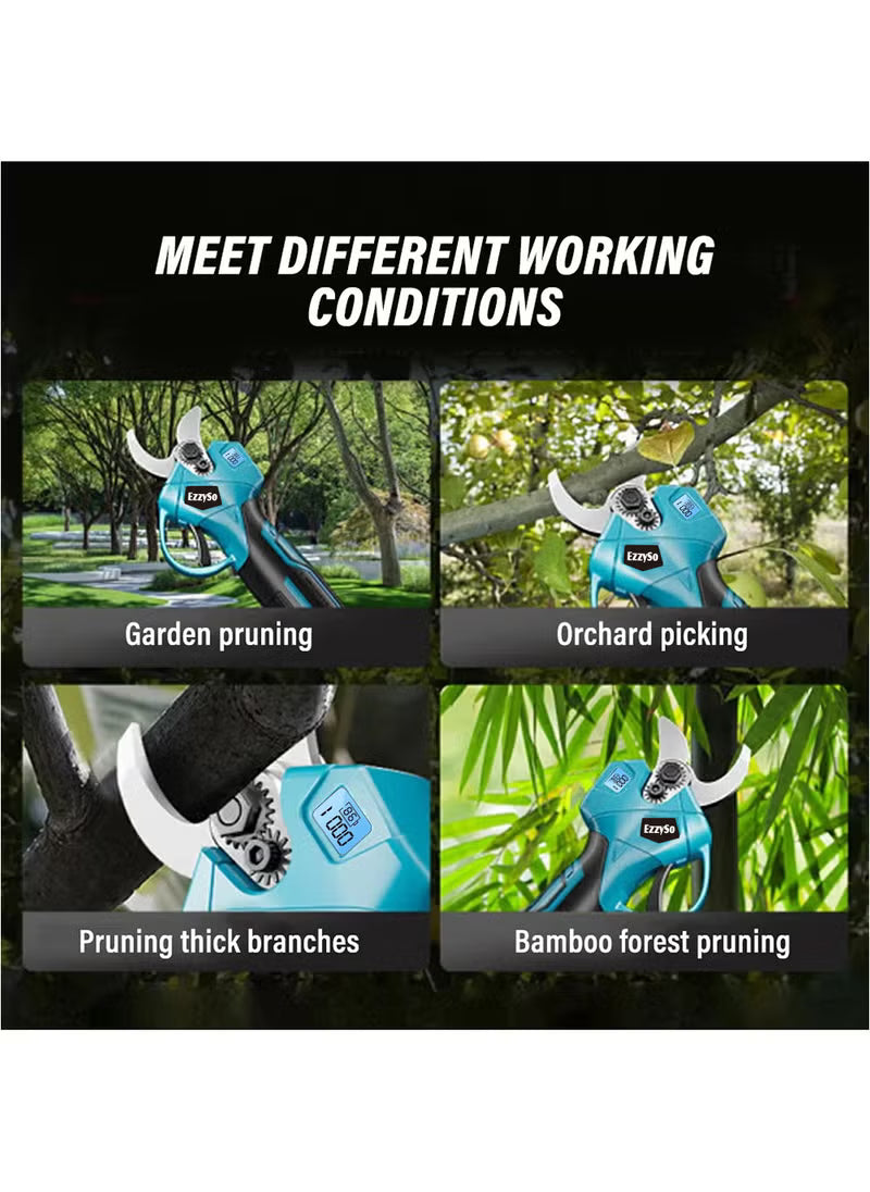 21V Electric Pruning Shears – High-Performance Cordless Cutter with 2 Batteries